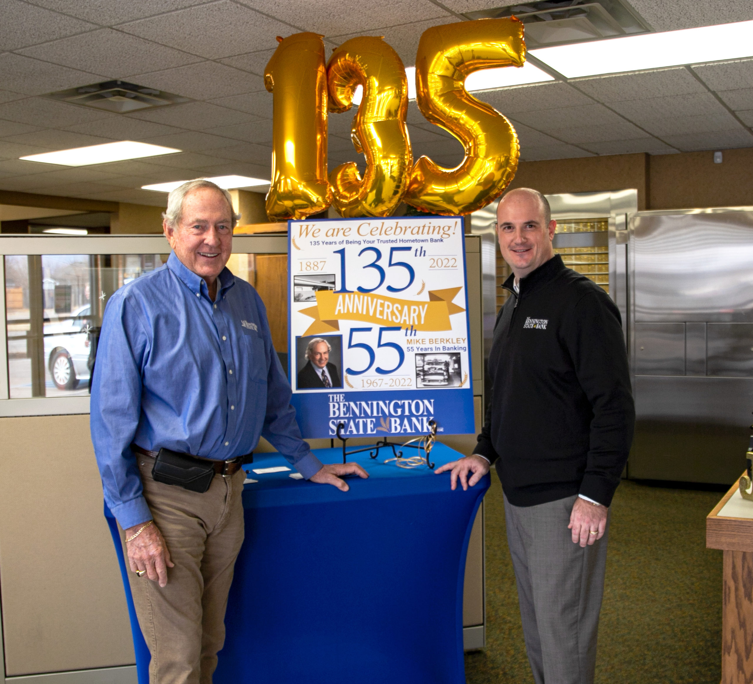 Mike Berkley and Darren Gragg, Bennington State Bank Celebrates 135th Anniversary